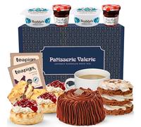 Patisserie Valerie Classic Cream Tea Hamper for 2 - Afternoon Tea Hamper Gift Set with Fresh Scones, Handmade Cakes, Jam, Clotted Cream & Tea - Food Hamper ideal for Birthdays - Handmade - Vegetarian