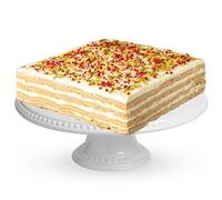 Patisserie Valerie Golden Honey Slice Cake 8", 1.5” Height (8 Portions) - Luxurious Layered Honey Sponge with Pistachios & Raspberry | Afternoon Tea Cake | Birthday Cakes for Delivery