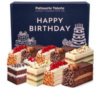 Patisserie Valerie Happy Birthday Cake Slice Box (10 Slices) - Pistachio & Raspberry, Black Forest, Strawberry & Double Chocolate - Assorted Birthday Cake Gift Box Delivery UK - Birthday Gifts For Her