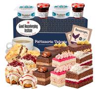 Patisserie Valerie Madame Valerie's Afternoon Tea Hamper for 2 | Madame Valerie Slice, Strawberry Gateau, Chocolate & Black Forest Minis, Choux Flavours, Scones, Clotted Cream & Jam with Tea