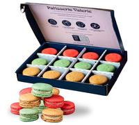 Patisserie Valerie Pistachio, Raspberry & Caramel Macarons Gift Box - 12 French Macarons