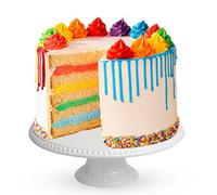 Patisserie Valerie Rainbow Celebration Cake - 5 Layer Vanilla Sponge with Rainbow Cream Filling, Swiss Meringue Buttercream, Funfetti Sprinkles & Chocolate Drip - Birthday Cake Delivery - Vegetarian