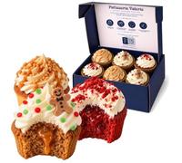 Patisserie Valerie The Cosy Cupcake Box, 6 Autumn Cupcakes | Toffee Apple, Classic Red Velvet, Gingerbread & Salted Caramel, Frozen Delivery, Handmade Since 1926