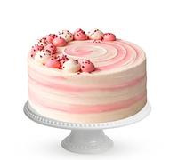 Patisserie Valerie Ultimate Raspberry Ripple Cake 6" | Three-Layer Celebration Cake with Raspberry Cream & Jam | White & Pink Buttercream Finish