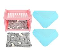 PATKAW 1 Set of Guinea Pig Bunk Bed Double- layer Bunny Bed Cute Elevated Hamster Small Animal Toy with Cushion Blanket for Chinchilla Rat Hedgehog