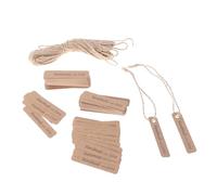 PATKAW 100pcs Kraft Paper Tags with Strings Handmade Kraft Tags in Beige Rectangle Shape for Scrapbooking and Place Name Cards with Jute String