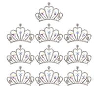 PATKAW 10pcs Mini Crystal Crown Rhinestone Charms for Jewelry Making and DIY Crafts Featuring Silver Zinc Alloy Material and Elegant Rhinestone Design, for Enhancing Hair Accessories