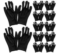 PATKAW 12 Pairs Black Thin Cotton Work Gloves Breathable Lightweight Labour Protection Gloves for Industrial and Outdoor Use Men’s Size M