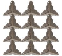 PATKAW 12pcs Metal Corner Protectors for Toolbox and Cupboard, Retro Iron Edge Guards with Delicate Antique Design, for Protecting and Decorating Box Corners at Home