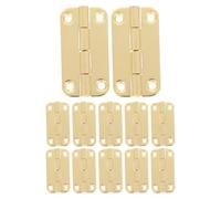 PATKAW 12pcs Small Antique Cabinet Hinges - Gold 1.4'' Round Corner Iron Foldable Hinges for Wooden Jewelry Box, Woodworking, Cabinet Door, Cupboard