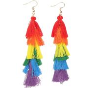 PATKAW 1pair Rainbow Tassel Drop Earrings for Women Colorful Bohemian Statement Jewelry Lightweight Dangle Earrings for Parties Dating Daily Wear Unique Fashion Accessory for Teens