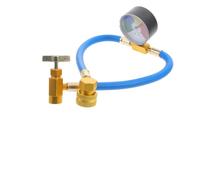 PATKAW 1pc R134A Recharge Hose Kit with Gauge, Car AC Charging Hose 1/2 Thread, Air Con Regas Tool for Refrigerant Gas Refill Service, Plastic Metal A/C Pressure Connector, Gas Not Included