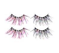 PATKAW 2 Pairs Luminous Eyelash Extensions with Creative Fluorescence Design, Dramatic Fiber False Lashes, Can Be Trimmed, for Parties and Dates