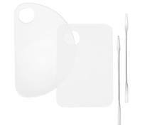 PATKAW 2 Sets Makeup Mixing Palettes with Acrylic Blending Trays and Stainless Steel Spatulas, Reusable Versatile Design for Nail Art and Painting, for Women and Professional Nail Artists