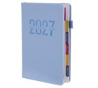 PATKAW 2027 Daily Schedule Planner Notebook English Version A5 Appointment Organizer with Comprehensive Scheduling Tools and Sturdy Pu Hardcover for School Agenda and Meetings