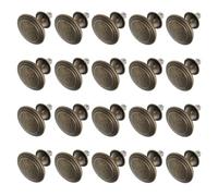 PATKAW 24pcs Chinese Style Antique Zinc Alloy Cabinet Handles with Single Hole for Kitchen Drawer Dresser Door Pulls in Patina Bronze Finish, Vintage Hardware for Cupboard and Wardrobe