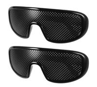 PATKAW 2pcs Black Plastic Pinhole Glasses with Multi Hole Design for Eyesight Improvement and Enhanced Visual Focusing, Ergonomic Comfort for Sports and Hiking Use