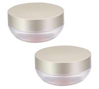 PATKAW 2pcs Elastic Mesh Loose Powder Container Set Makeup Powder Compact Case with Breathable Mesh Lid Refillable Cosmetic Box for Home and Travel Use
