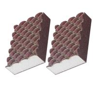 PATKAW 2pcs Emery and Sponge Scrubbing Sponges for Household Cleaning Brown Multi-Function Wok with Thorough Cleaning and Wall Scrubbing Features for Kitchen and Daily Use