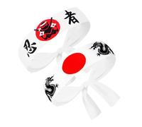 PATKAW 2pcs Japanese Style Samurai Headbands for Karate Training and Cooking, Comfortable Polyester Sports Headbands, Firmly Fixed and Traditional Design for Ninjas and Samurai