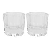 PATKAW 2pcs Manicure Glass Crystal Cups Reusable Multifunctional Tint Bowls for Professional Use and Nail Art by Nail Technicians and Artists
