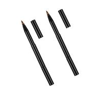 PATKAW 2pcs Retractable Double-headed Lip Brush Set for Lipstick and Concealer, Black Plastic and Artificial Fiber Makeup Brushes, Dual-purpose for Daily and Professional Use