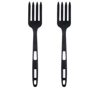 PATKAW 2pcs Silicone Flexible Pasta Server Forks Black Non Scratch Multifunctional Cooking Utensils Heat Resistant Kitchen Gadgets for Noodle and Dinner Use