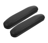 PATKAW 2pcs Sponge Armrest Replacement Accessories for Wheel Workers Classic Black Leather Armrest Pads Pressure Relief Universal Design Simple Shape for Home Computer Chair