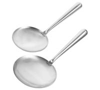 PATKAW 2pcs Stainless Steel Tofu Spoons Thickened Handle Comfortable to Hold Silver Kitchen Ladle Convenient Ladle for Home Cooking