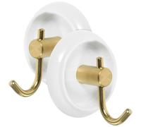 PATKAW 2pcs Wall Mount Hook Hanger Stainless Steel Sticky Hooks White Multi-use No-Drill Installation for Bathroom Loofahs and Kitchen Storage