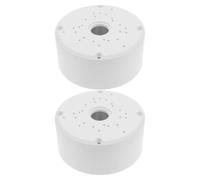 PATKAW 2pcs Waterproof Security Camera Mounting Bracket, Camera Installation Box, Plastic round Dome Wall Mount Holder, Cable Management Box, White, for Schools and Communities