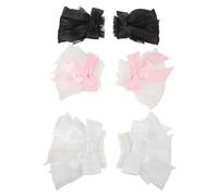 PATKAW 3 Pairs Lace Wrist with Ruffled Bows, Detachable False Sleeve for Nail Photography and Social Media Posts, Elegant Lightweight Accessories for Everyday Use