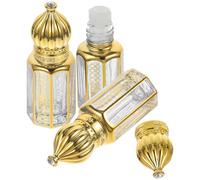 PATKAW 3pcs 3ml Essential Oil Bottles Dropper Portable Glass Roller Bottles for Perfume Refillable Containers Suitable for Home and Travel Use