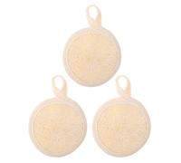 PATKAW 3pcs Face Exfoliating Pads Made of Cotton and Linen, Natural Loofah Scrubber for Body Scrubbing and Bathing, Eliminates Dead Skin Cells, Reusable and Can Be Hung