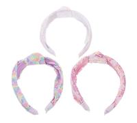 PATKAW 3pcs Knotted Sequin Headbands for Women and - Wide Sparkly Hairbands in White, Pink, and - Lightweight Non-slip Fashion Hair Accessories for Parties, Sports, and Casual Wear