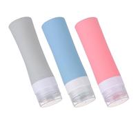 PATKAW 3pcs Silicone Refillable Travel Bottle Dispenser 80ml Leakproof Empty Containers for Shampoo Lotion Conditioner Business Trip and Travel