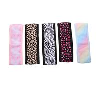 PATKAW 5pcs Adjustable Length Printed Polyester Headbands for Women, Skin-friendly Yoga Headwear and Makeup Face Washing Sweatbands, Assorted Colour Sports Hairbands