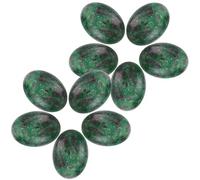 PATKAW 5pcs Green Natural Stone Flat Base Cabochons Beads for Jewelry Making DIY Decoration Suitable for Stone Dome Necklace and Photo Pendant