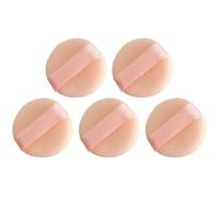 PATKAW 5pcs Mini Beige Flocking Powder Applicators for Makeup Application, Creative Soft Cosmetic Sponges to Avoid Waste of Cosmetics, for Makeup Use
