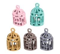 PATKAW 5PCS Miniature Birdcage Ornaments, Colorful Hinge Toppers