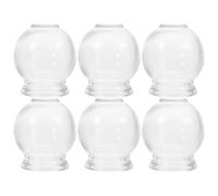 PATKAW 6 Pcs Glass Massage Cups Cupping Therapy Set Fire Jars with Finger Grips Suitable for Chinese Massage 6X5X5Cm