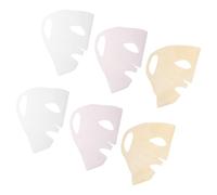 PATKAW 6pcs 3d Silicone Face Mask Covers with Ear Hooks Reusable Sheet Mask Holders for Moisturizing Skincare in Pink and Gold for Women