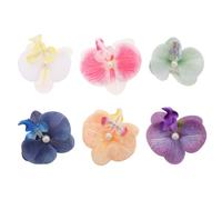 PATKAW 6pcs Butterfly Orchid Hair Clips with Pearl Flower Decoration and Colorful Phalaenopsis, Silk Material Beach Hair Accessories for Holiday Photos and Summer Vacation