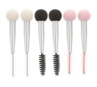 PATKAW 6Pcs Dual Head Makeup Sponge Brush Set with Comfortable Sturdy Handle for Eyebrow Grooming and Eyelash Mascara Use by