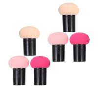 PATKAW 6pcs Mushroom Facial Foundation Sponges Set with Precision Eyeshadow Brush Soft Synthetic Material for Wet and Dry Makeup Application Versatile Cosmetic Sponge Puff for Blending