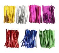 PATKAW 7 Bags Multi-purpose Flexible Twist Ties for Bakery and Plastic Bags, 10cm Sturdy Pet and Iron Wire Packing Wire for Baking Store and Cafe Store Use