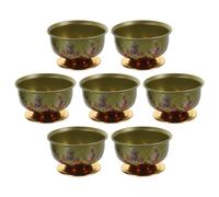 PATKAW 7pcs Buddhist Water Offering Bowl Alloy Holy Water Offering Cup Meditation Altar Buddhist Offering Bowl for Zen Garden Yoga Meditation Altar Supplies