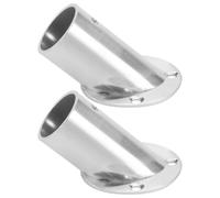 PATKAW 90 Degree Angled Closet Pole Socket Beveled Rod Support Bracket with Smooth Rustproof Surface for Wardrobe and Shower Curtain Rod Holder