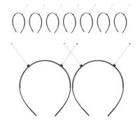 PATKAW 9pcs Plastic Toothed Headbands with Spring for DIY Hair Accessories, Thin Plastic Material with Toothed Comb Design, Easy to Use and Head Strain Reduction, for Cosplay and Parties