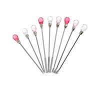 PATKAW 9pcs/set Nail Manicure Tool Pigment Stirring Rod Nail Art Spoon Spatula Multi-purpose Strong Practical Metal Material Assorted Colour Assorted style for Art